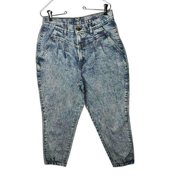 Vintage‎ 80s Chic Acid Wash Jeans Mom Size 16 petite 28x27 USA High Waisted - Picture 1 of 3